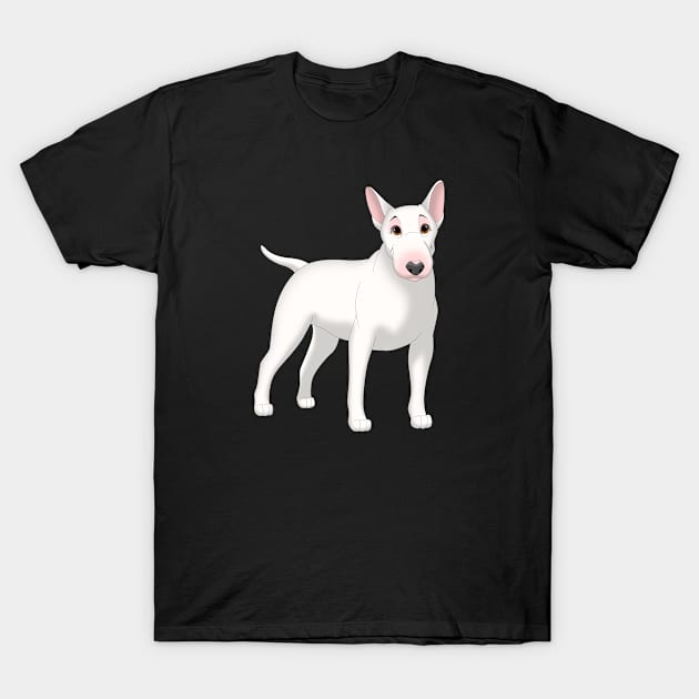 White Bull Terrier Dog T-Shirt by millersye